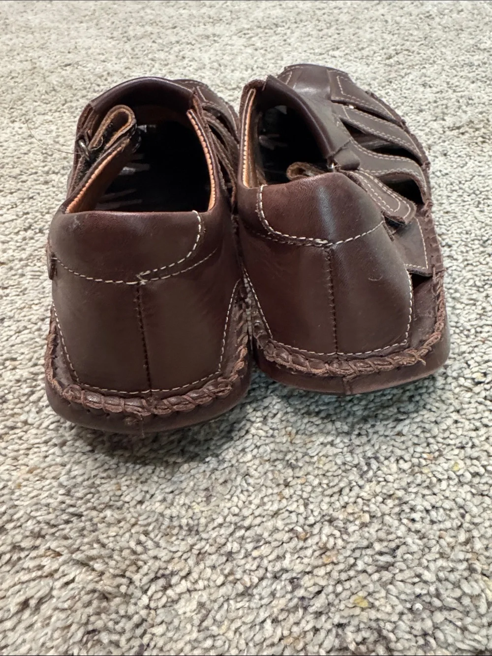 PIKOLINOS Dark Brown Leather Fisherman Sandals